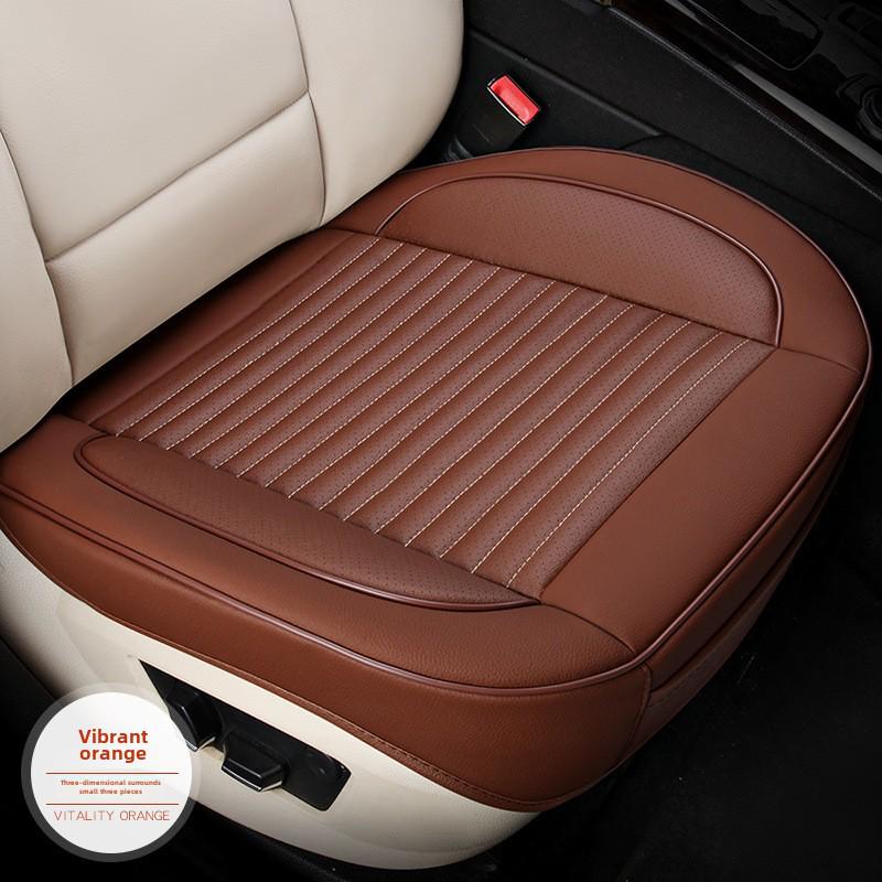 Leather Universal Car Seat Cushion, Breathable and Full Surround Design for All Seasons.