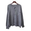 Gray high-end knitted cardigan autumn and winter new loose lazy wind soft waxy sweater jacket women