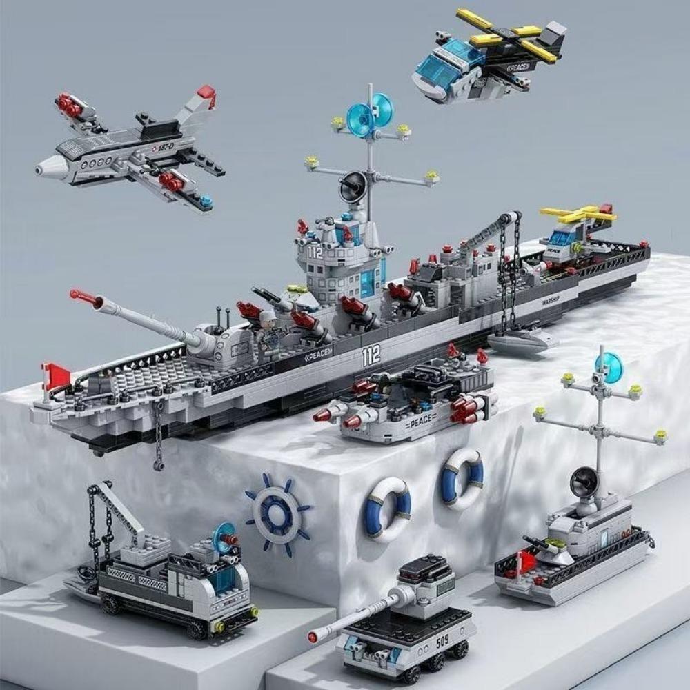 Stile Militare Alta Qualità Blu Navy Alta Qualità Guerra Alta Qualità Carro Alta Qualità Nave Alta Qualità Edificio Alta Qualità Mattoncini Alta Qualità Esercito
