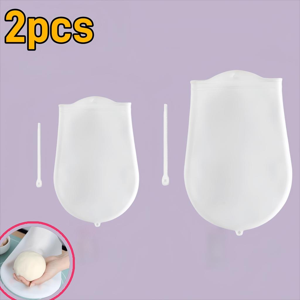 2PCS Silicone kneading bag, dough mixing bag for bread, pastries, and pizza dough, baking tool.