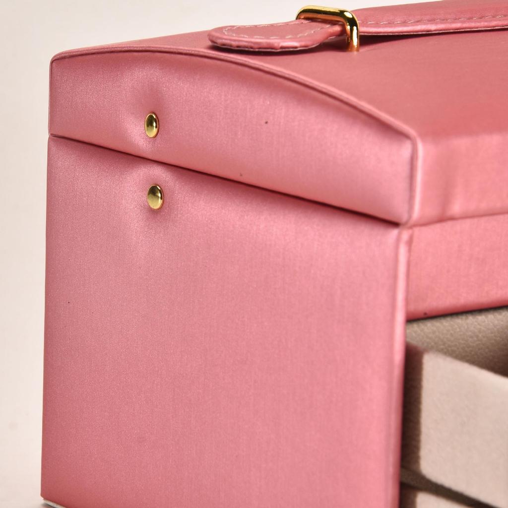 Elegant Three-Layer Jewelry Box: High-Capacity Storage for Necklaces, Earrings, and Rings