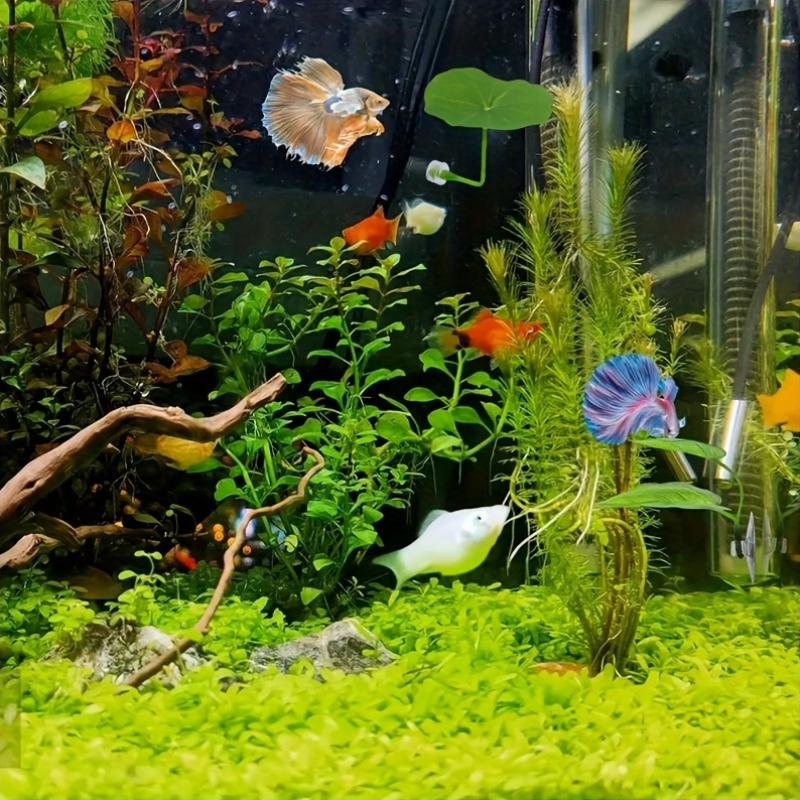 1pc Betta Leaf Hammock, Fish Bed, Fish Tank Decoration Fake Leaf, Aquarium Landscape