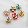 2026 New 23MM High-end Temperament Style Gold Retro Flower Rhinestone French Shirt Cufflink Set Simple Wedding Dress Decoration