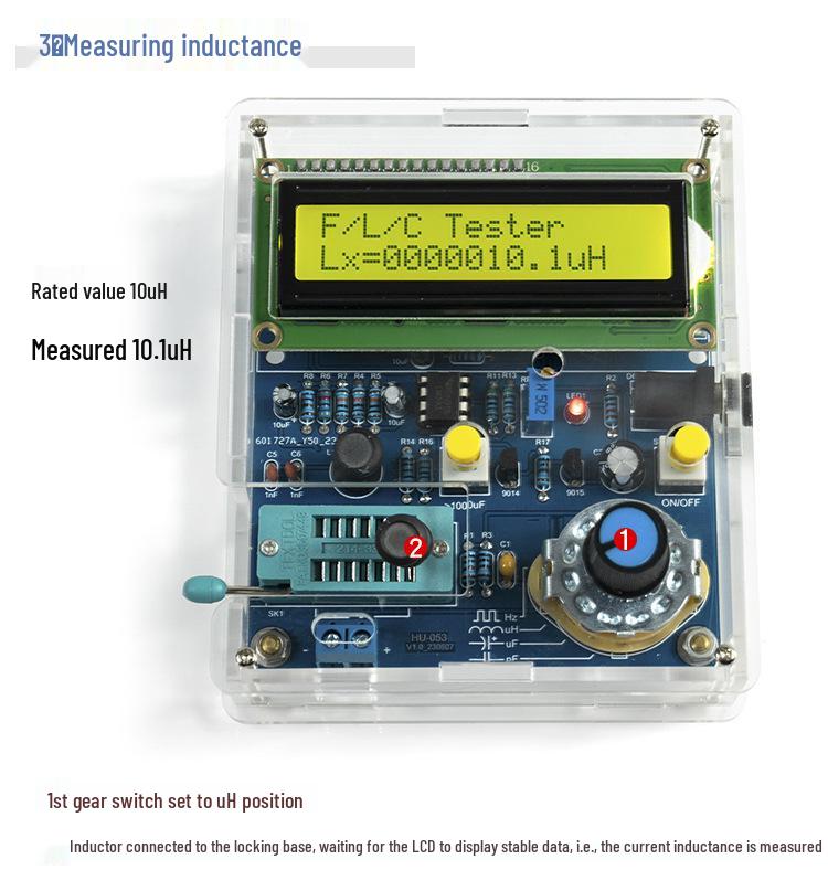 DIY Electronic Kit: Capacitance & Inductance Meter with Frequency Measurement - 51 Single-Chip Tester Circuit Board Soldering Practice