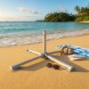 Cruciform Base Umbrella Stand Foldable Folding Portable Metal Parasol for