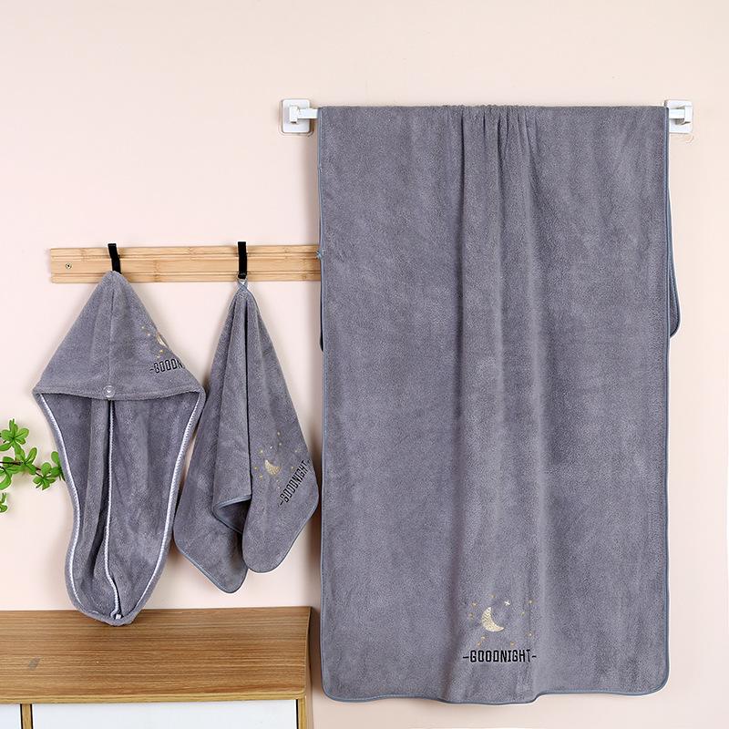 Coral Fleece Soft Absorbent Towel Set for Face and Bath - Thickened for Men and Women