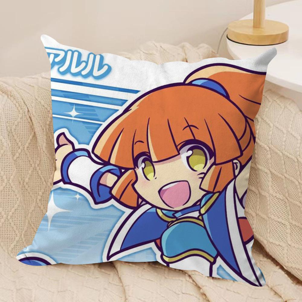 P-Puyo P-Pop Fever Cushion Cover Soft Plush Fabric Double-Sided Printed Sofa Cushion Cover for All Seasons Home Decor Gift