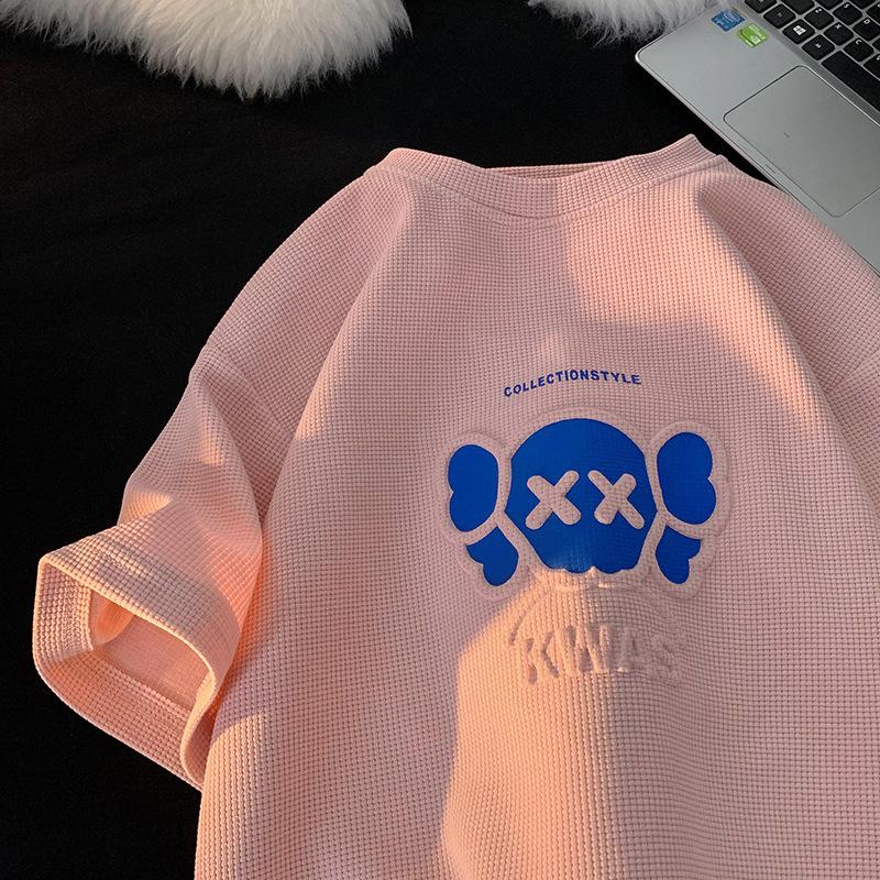 Short-sleeved T-shirt for men, summer loose men's clothing, trendy brand, heavyweight couple half-sleeved clothes