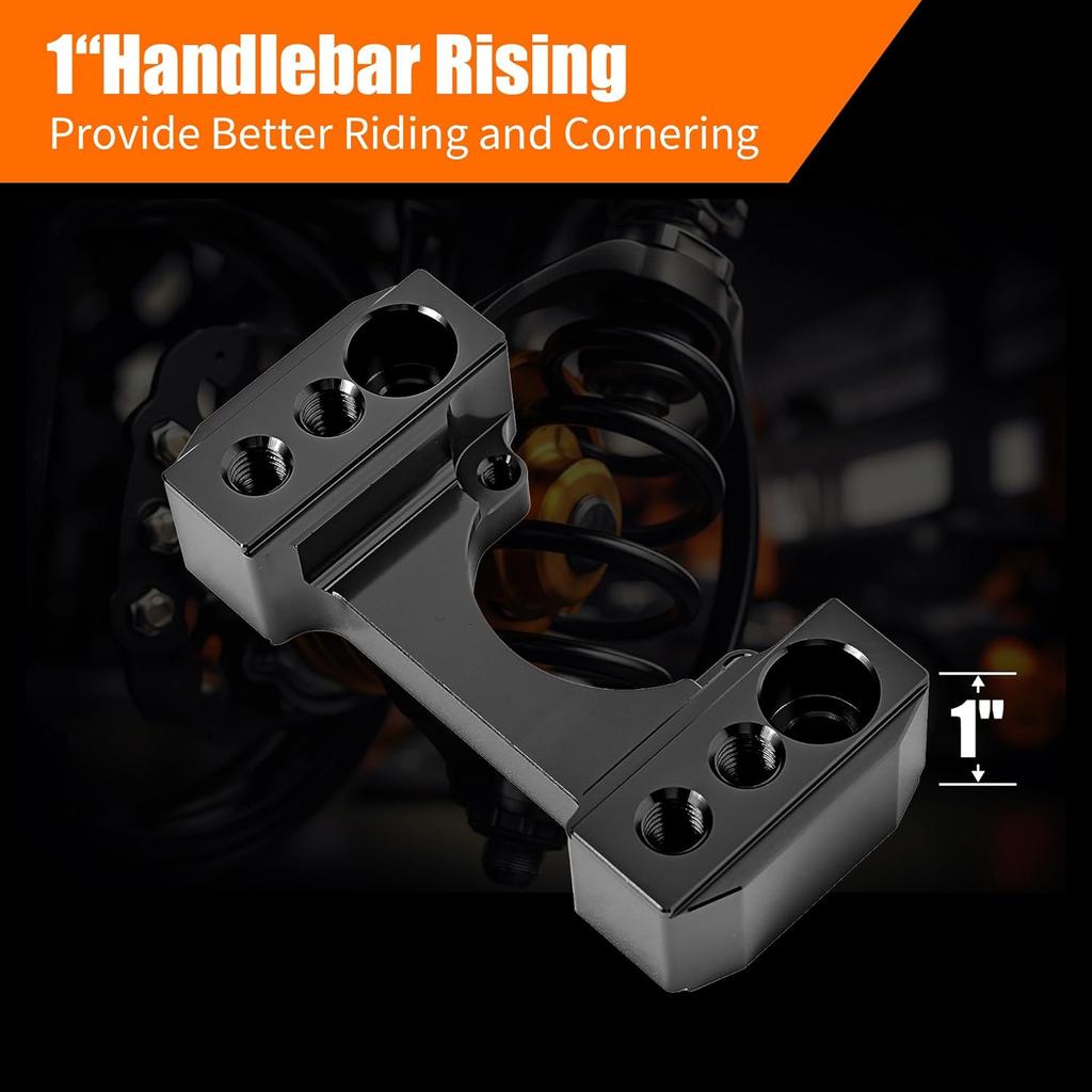 Black Handlebar Riser Mount Clamp Kit Compatible with KTM 790/890 Adventure 2019-2023,790/890 Adventure R/S 2021 2022 2023,Husqvarna Norden 901 2022