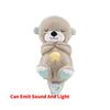 (Brown) With Breathing Movement Soothing Sleeping Otter Toy Musical Stuffed Baby Toy