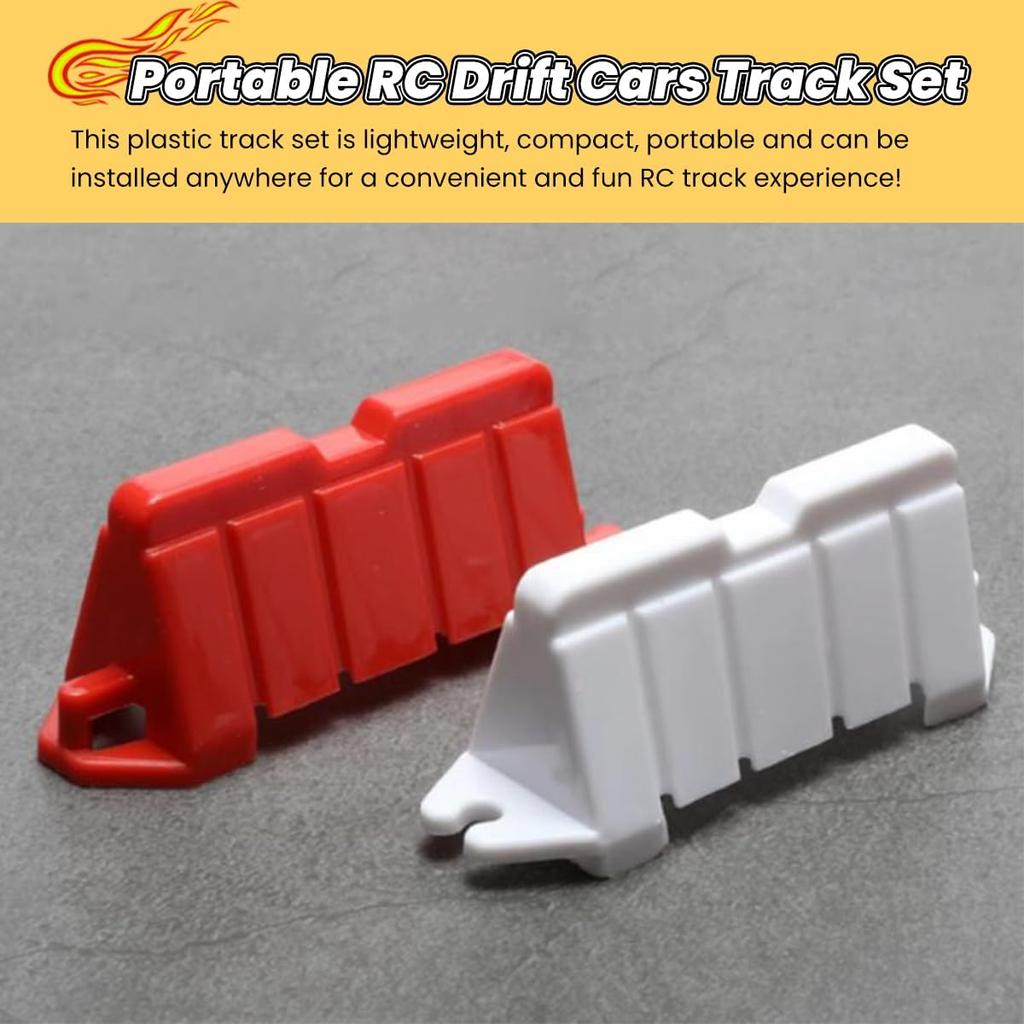 120Pcs RC Car Racing Track Drift Runway, Drift Cars RC Barrier, RC Drifting Race Track Barrier, Drift Field Fence for Remote Control Cars Drifting