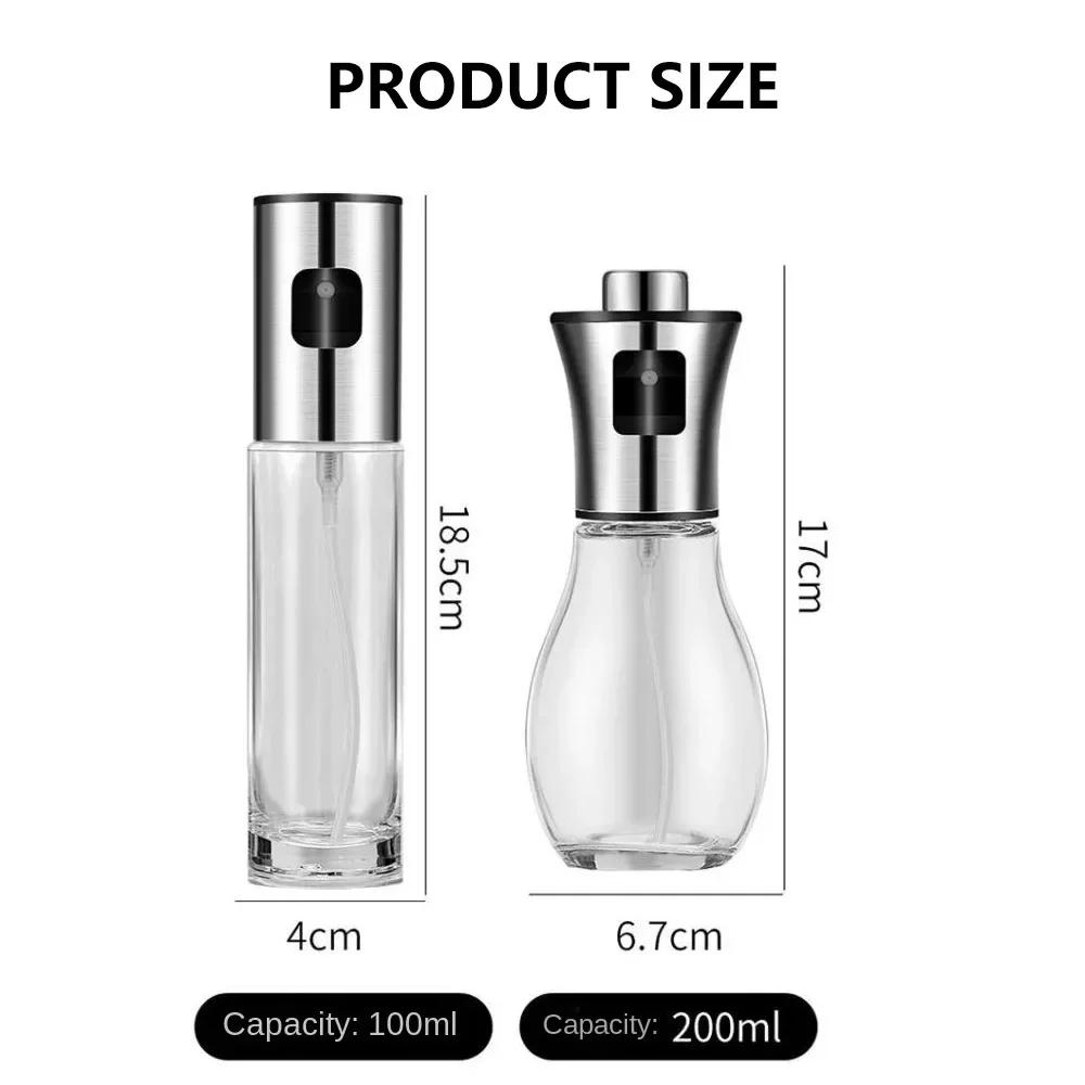 304 Stainless Steel Oil Cooking Kitchen Press Spray Glass Bottle for Restaurant Bottle Perfect for Healthy Cooking and Baking