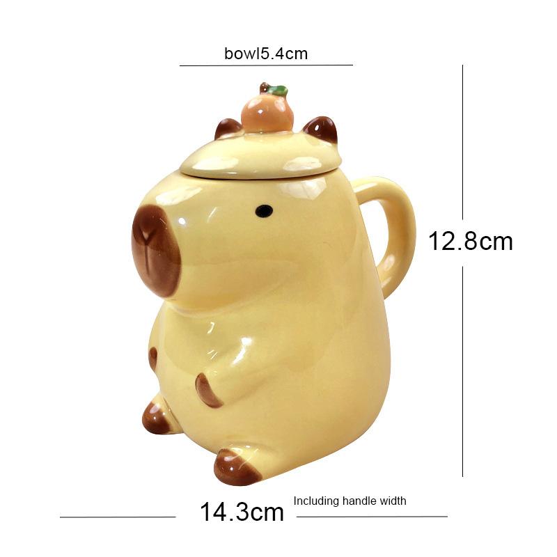 Uroczy Kreskówkowy Ceramiczny Kubek do Kawy Roller 16 oz Kubek do Kawy z Pokrywką Kubek Delfina Zabawny i Unikalny Damski Kubek do Kawy Prezent