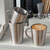 Doppelwandige Kaffeetasse aus Edelstahl Gehämmertes Design Thermobecher Camping