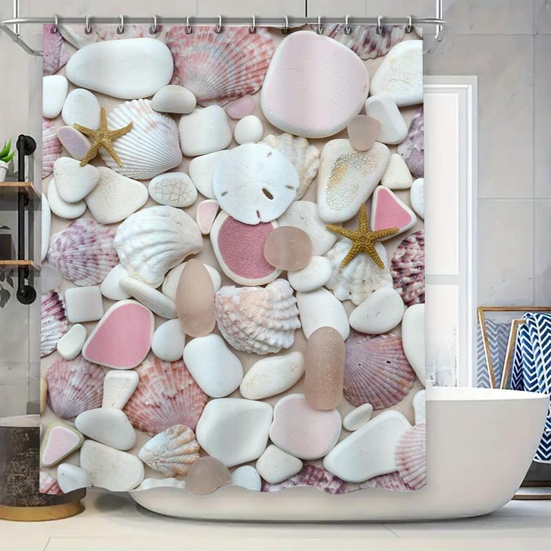

Purple Floral Shower Curtain Decor Pink White Flower Print Fabric Waterproof Bath Rug Cover Diy Bathroom Decoration (Medium Size W60H190(CM)-1 Pcs
