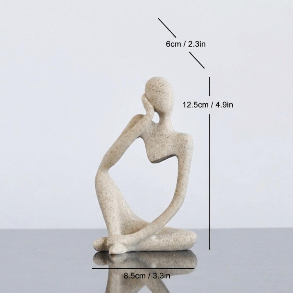 Moderne Der Denker Statue Sandfarbe Schreibtisch-Display-Ornamente Lese-Dekor