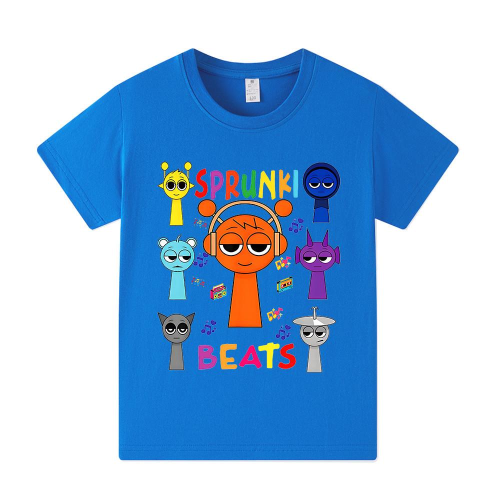 A1014 Kids Boys Girls Sprunki Casual Short Sleeves T-shirt