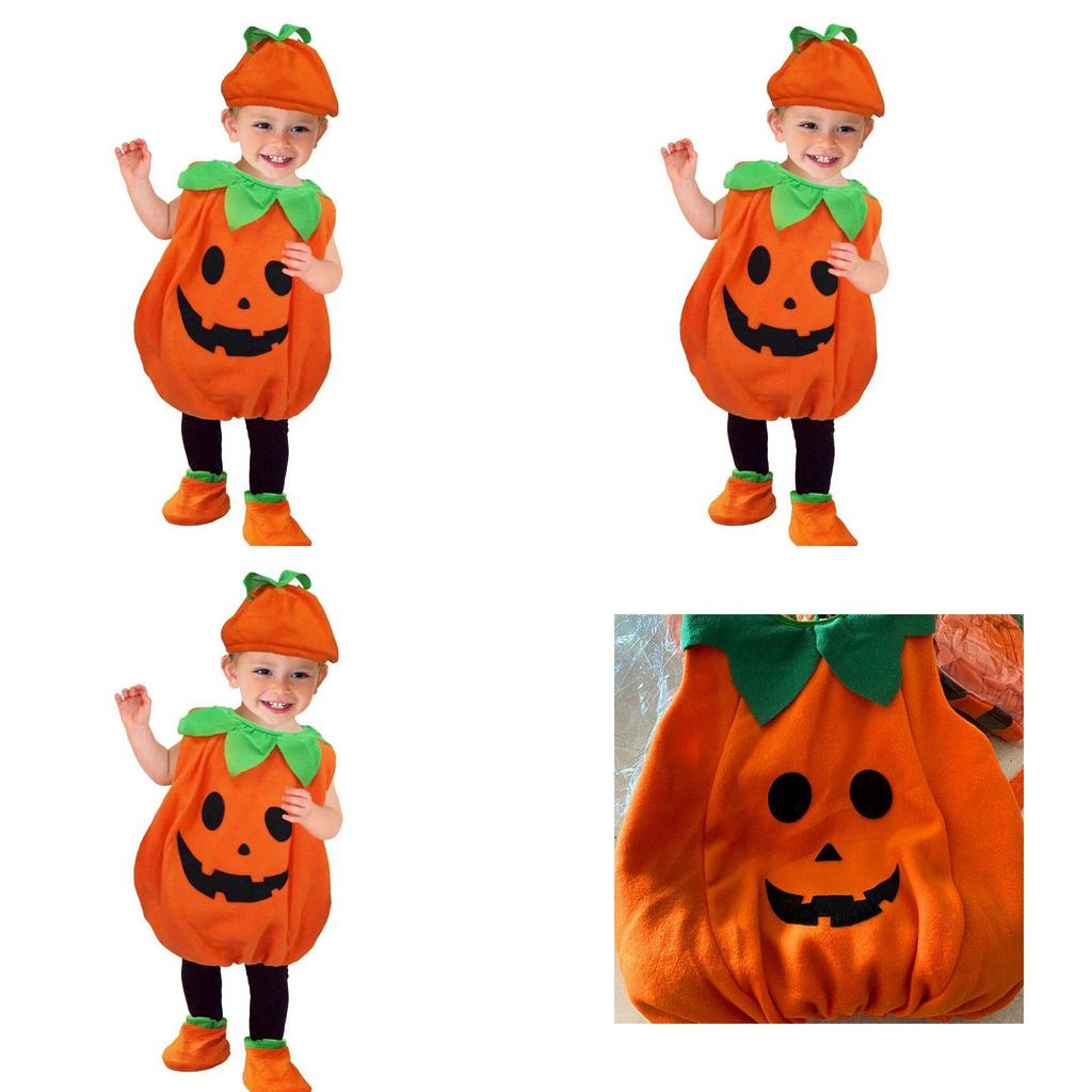 Vibrant Orange Pumpkin Fancy Dress For Children Halloween Celebration Events