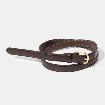 Halden (W) cintura in pelle bovina con fibbia a campana dorata (T006_marrone)