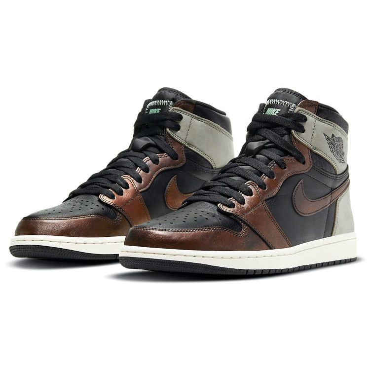 Air Jordan 1 Retro High OG Patina Unisex Sneakers Black Light-Army Sail 555088-033