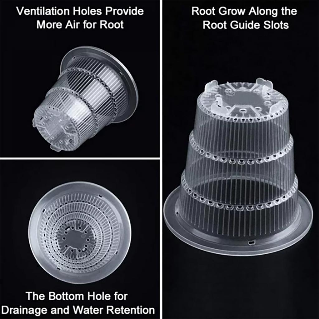 Round Transparent Plastic Orchid Pot With Holes Transparent Flower Pot Succulents