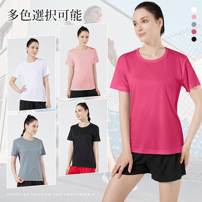 [Rovidorx] T-shirt Ladies Short Sleeve Sports Relaxing Tee Shirt Big Size Gym Wear Sport T-shirt Quick Drying Dry T Shirt Sportswear Running Training