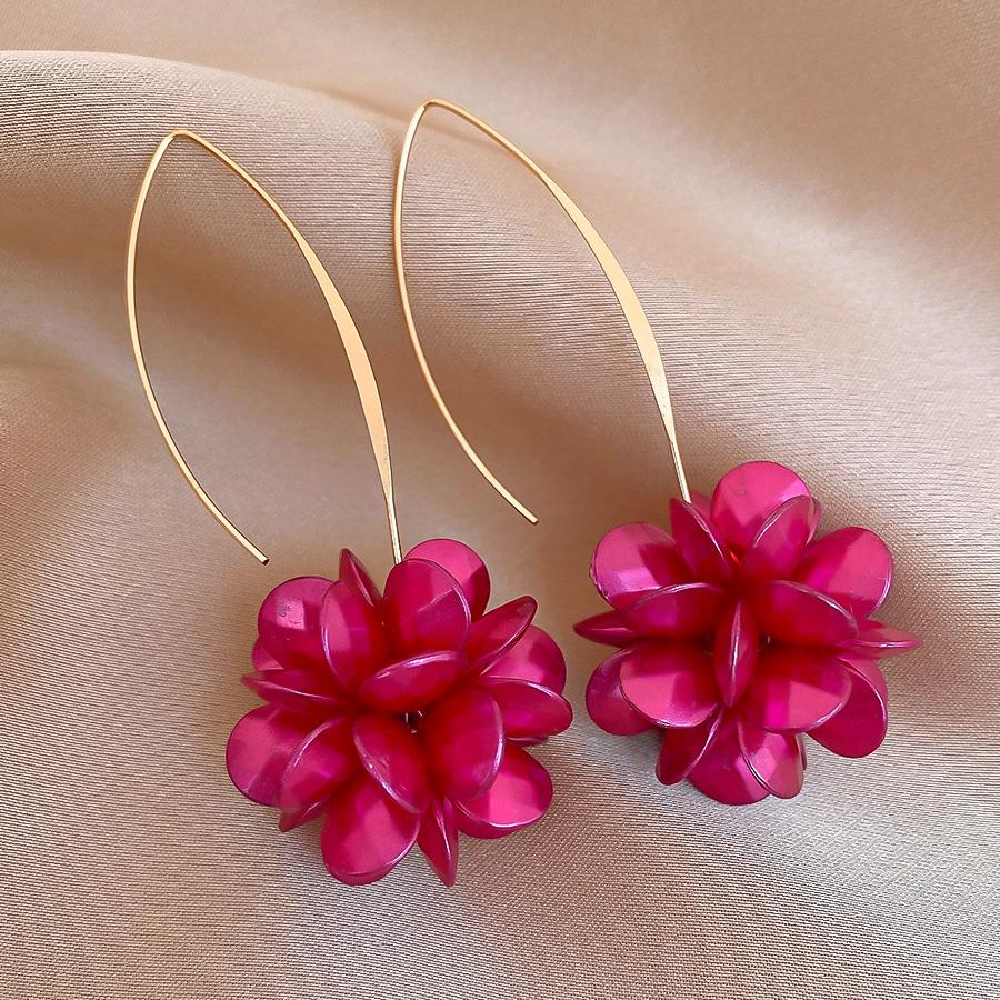 

European and American color woven flower pearl earrings temperament design earrings light luxury high-end earrings wholesale