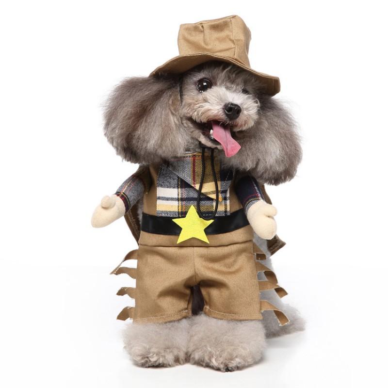 Funny Pet Dog Costume Cape Hat Small Medium Dogs Christmas Halloween Outfit