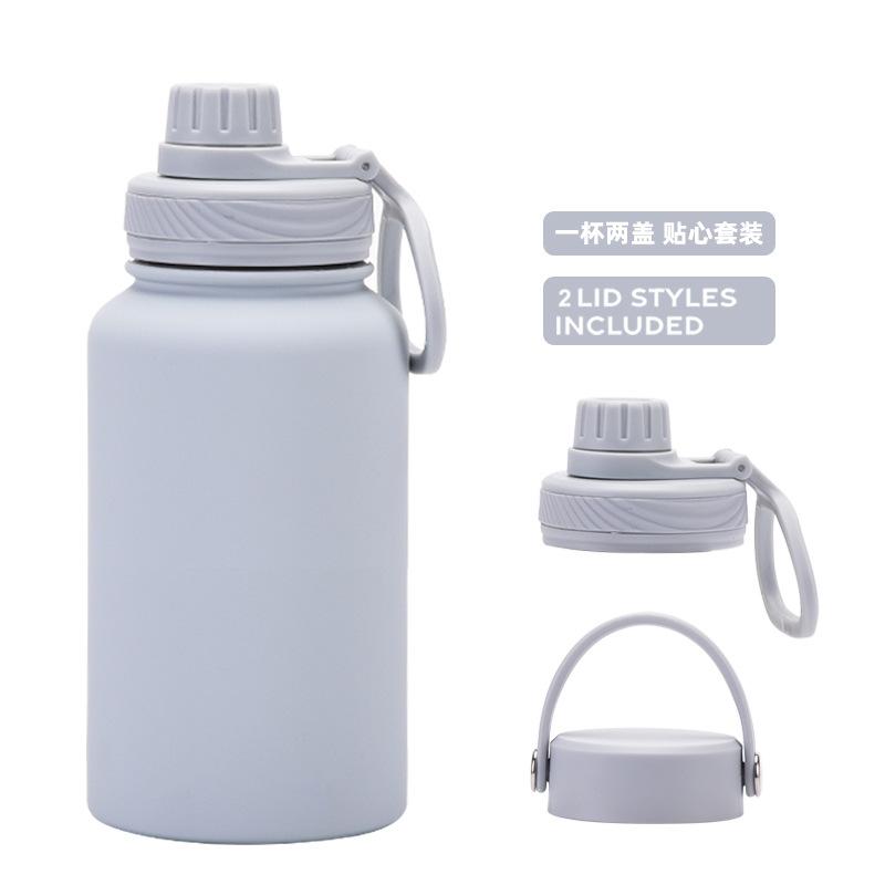 Ein Becher mit Doppelwand 650 ml Edelstahl Thermosbecher Große Kapazität Wasserbecher Tragbar Outdoor Doppelwandig Trinkflasche Sportkessel