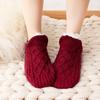 1 pereche șosete antiderapante pentru podea, căldură, confort, absorbție a umezelii, căptușeală din fleece confortabilă, tricotate, reglabile, șosete pentru papuci de interior, cadou de vacanță, șosete de iarnă