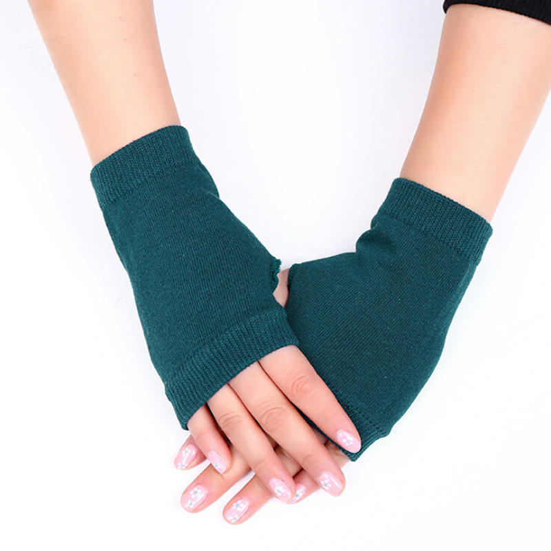 Unisex Winter Knitted Half Finger Gloves Combed Cotton Short Fingerless Student Writing Gloves
