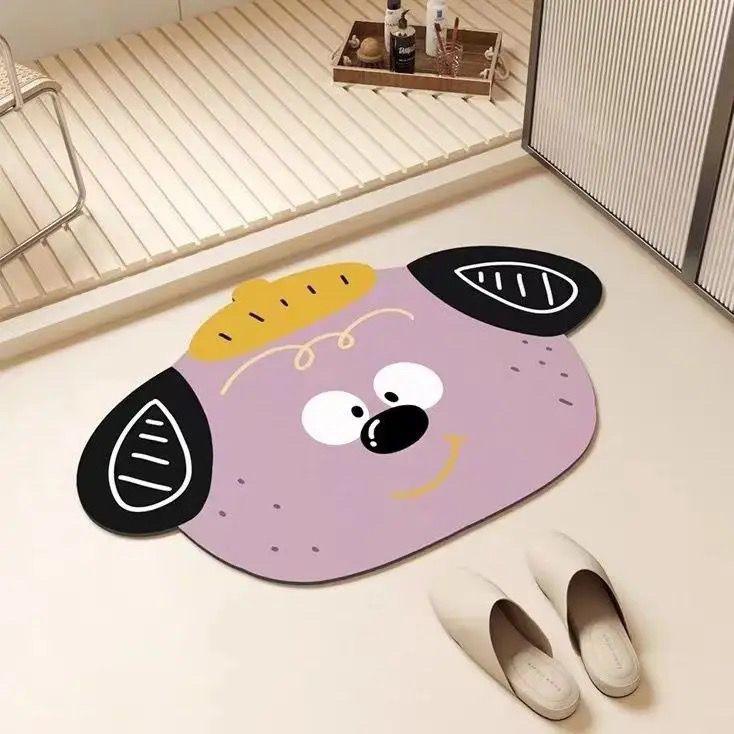 Bibulous floor mat diatom mud cartoon antiskid toilet bibulous quick-dry floor mat