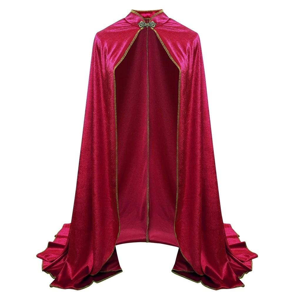 Washable Durable Halloween Cloak Solid Color Velvet Cape Funny Gothic Costume Cape Queen