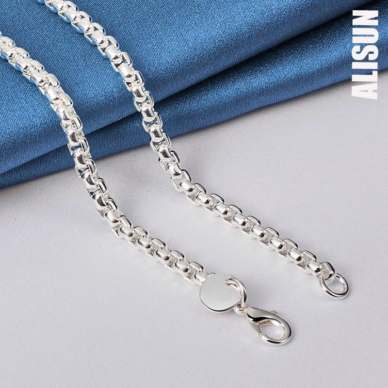 925 Sterling Silver 4mm Snake Bone Necklace Fashionable Wedding Jewelry
