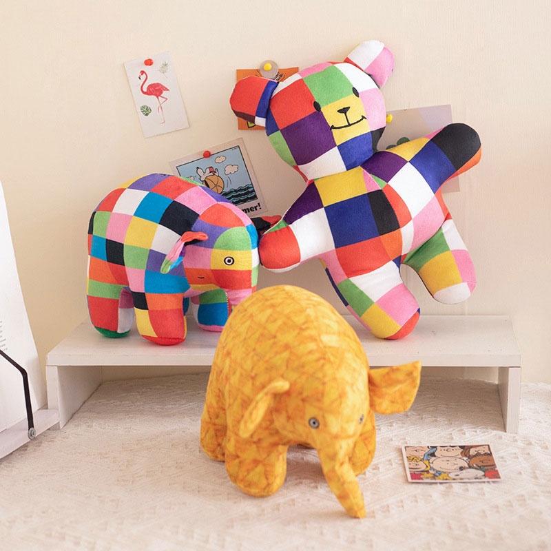 Elmer's Colors Stuffed Animal Cute And Cuddly Elephant Plushie For Kids