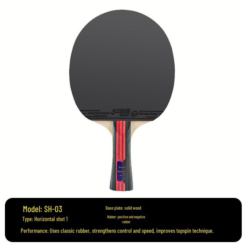 Genuine Double Happiness Table Tennis Racket for Beginners: Children's Professional 3-Star 4-Star Horizontal/Vertical Bat.