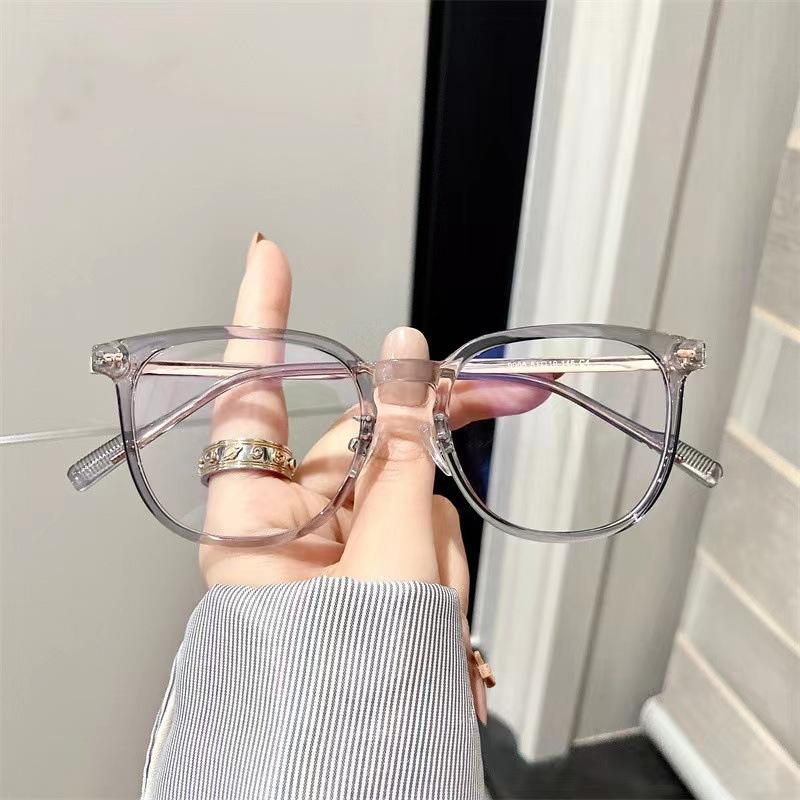 Olive green cold brown glasses myopic women can be equipped with astigmatism degree ultra-light plain large frame anti-blue light eye frame