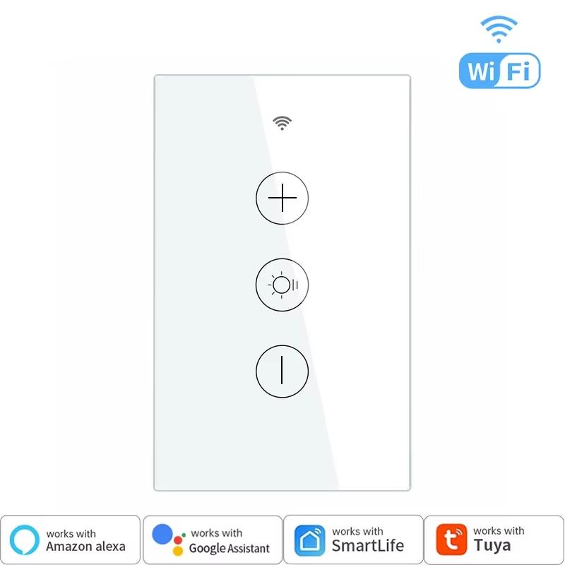 Tuya WiFi Smart Dimmer Switch EU/US Wall Touch Light Switch with Neutral Wire, Smart Life APP Remote and Voice Control for Alexa Google Home