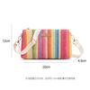 Colorful Woven Small Square Bag, Fashionable Single Shoulder Crossbody Bag, Simple Zipper Closure, New Style, Woven