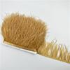 1Meters Fluffy Colored Ostrich Feathers On Ribbon Tape Trim Tassel Fringe 8-10Cm Sewing Flecos White Wedding Dress Clothes Decor