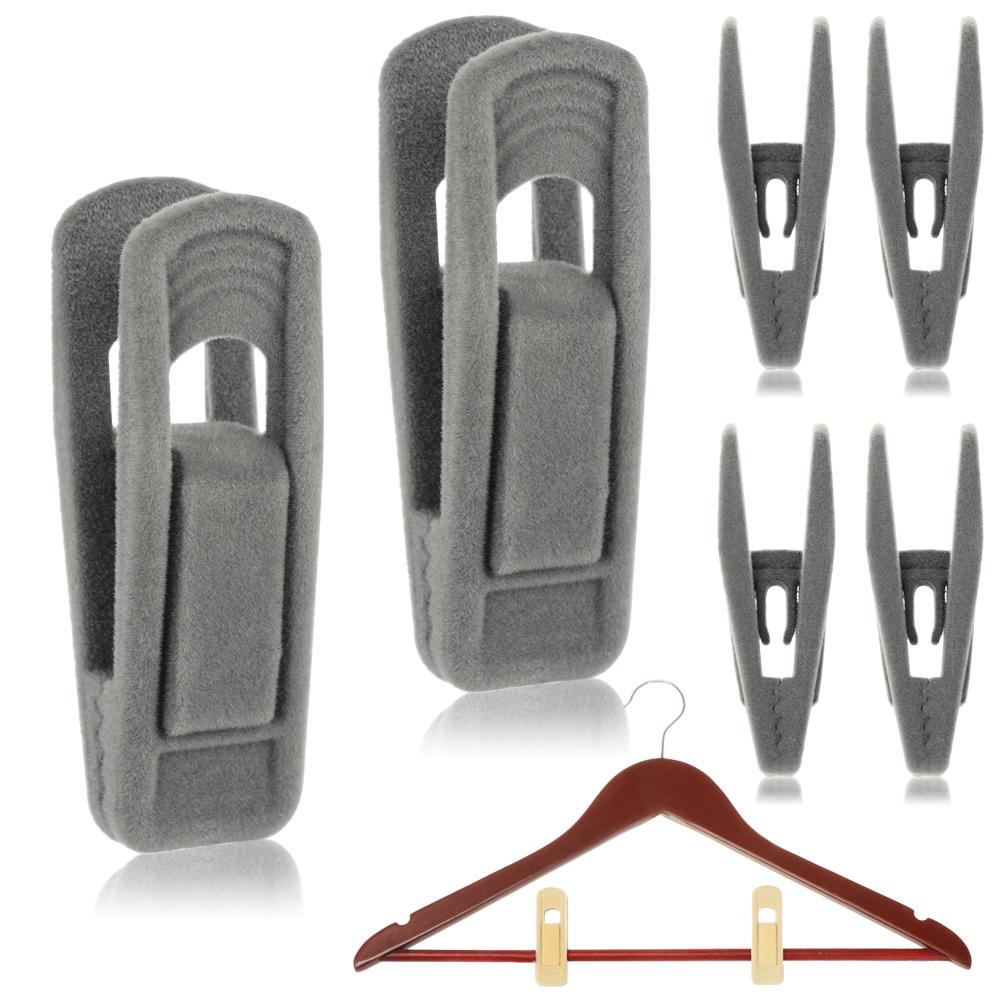 10pcs Non Slip Velvet Hangers Clips for Velvet Flocked Trouser Coat Clothes Clip Drying Racks Space Saving Hanging Hooks
