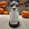 Halloween Ghost Decoration Lighted Ghost in Glass Dome Cloche Cute
