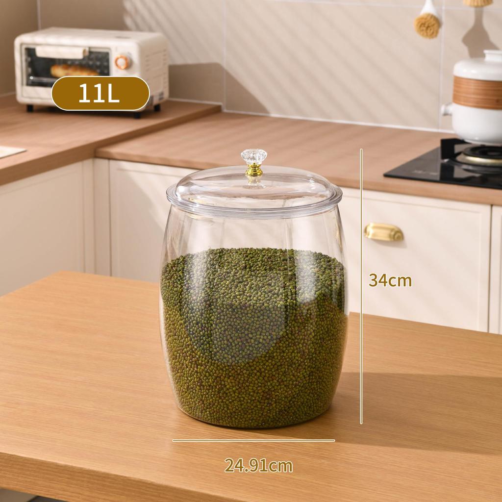 Multi-Grain Waist Drum Jar: Large, Multi-Functional Storage for Grains & Nuts with Lid