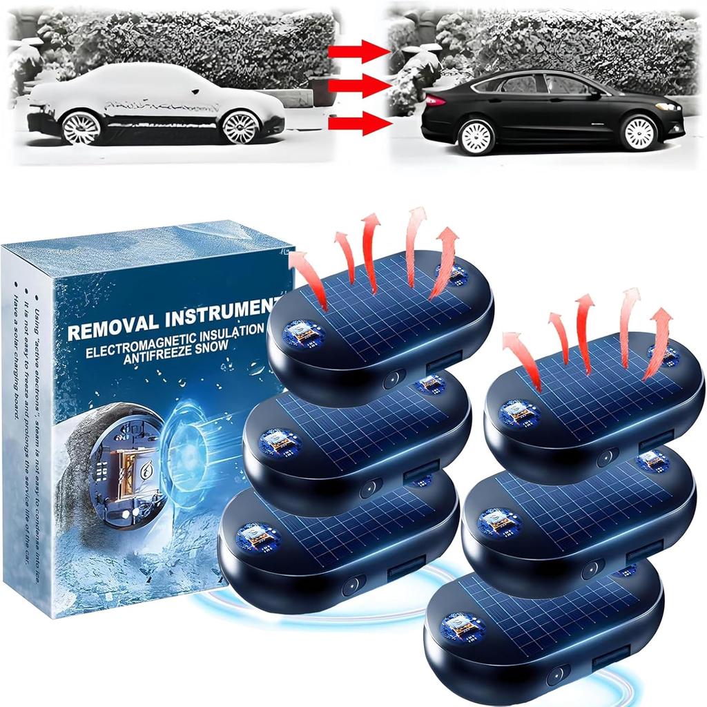 6Pcs Electromagnetic Car Snow Removal Device, Solar AntiFreeze Electromagnetic Car Snow Removal Device, Portable Ca R Defroster,Fast And Efficient