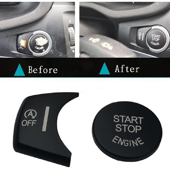 Black Start Stop Engine Switch Button Trim Cover Compatible with BMW X3 F25 X4 F26 X5 F15 X6 F16(Model B)
