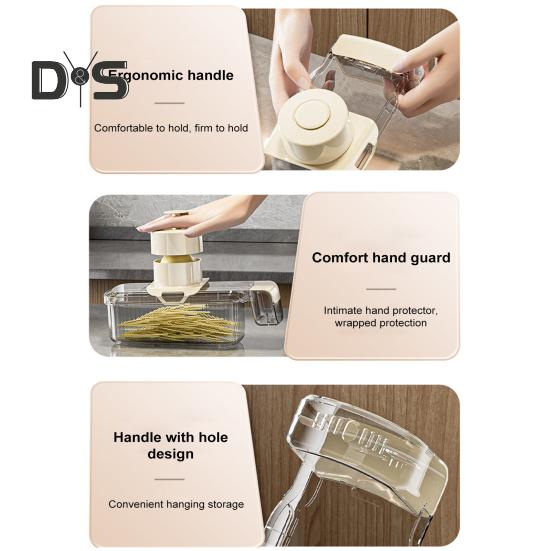 Obst- und Gemüseschneider, Edelstahl, Lebensmittelschneider, Slicer, multifunktionaler Veggie-Chopper, Shredder, Küchenhelfer