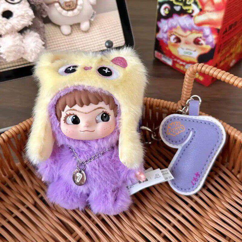 Genuine In Stock Wakuku 3.0 On A Roll Series Dolls Cute Fluffy Collectable Figure Bag Charm Keychain Toys Holiday Gift