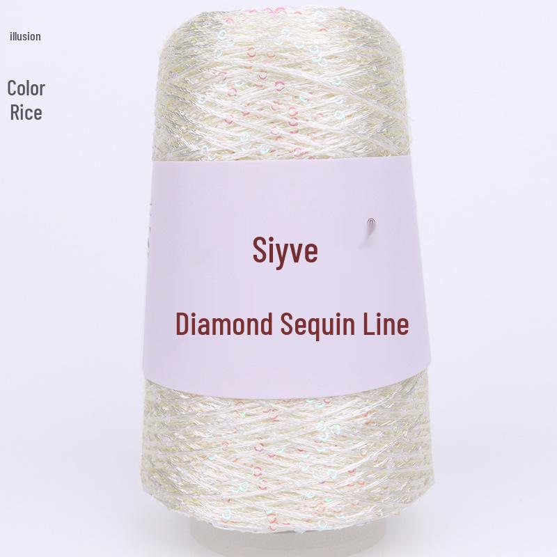 Filato di paillettes Siyue 2mm - Lana tessuta a mano per progetti fai da te (100 grammi)