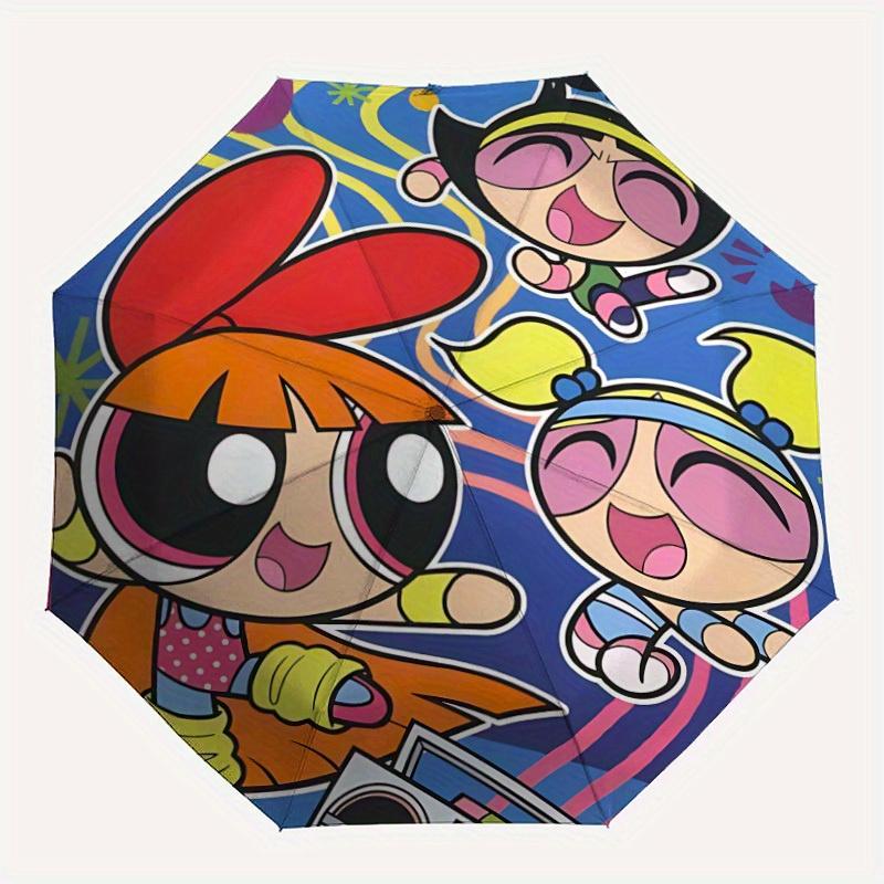 

1pc Powerpuff Girls Automatic Umbrella with Folding feature - Compact Travel Umbrella, Perfect Gift for Birthday, Christmas, 036