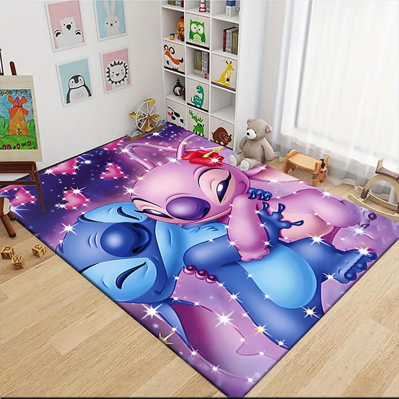 Lilo Stitch Hug Carpet Rug Soft Washable Antislip Home Living Room Sofa Mats Personalized Christmas Rug